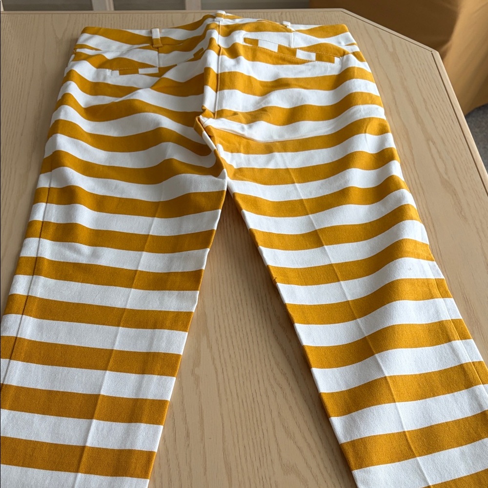 New York & Company Yellow and White Striped Pants - Picture 6 of 7